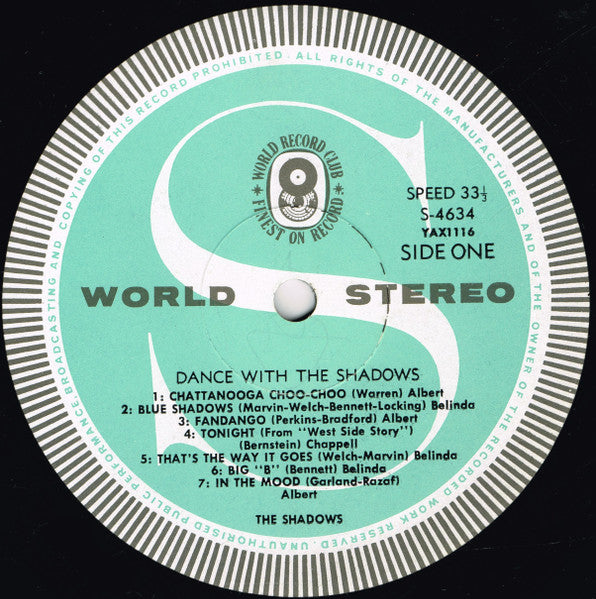 The Shadows : Dance With The Shadows (LP, Album, Club)