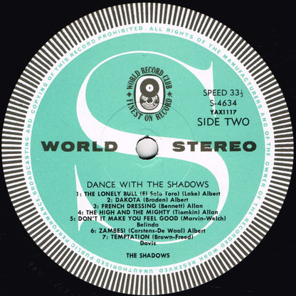 The Shadows : Dance With The Shadows (LP, Album, Club)