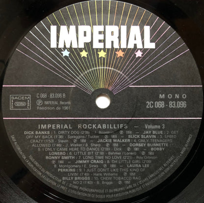 Various : Imperial Rockabillies Volume Three (LP, Comp, Mono, RE)