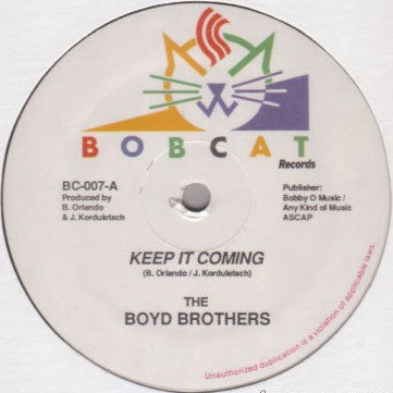 The Boyd Brothers : Keep It Coming (12", Single)
