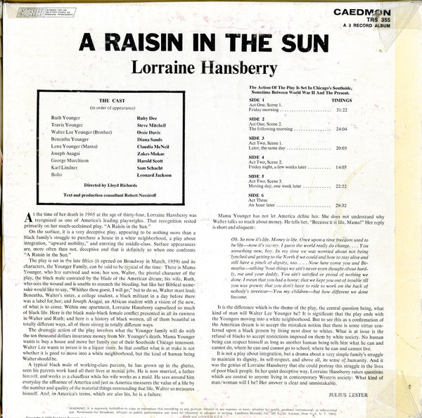 Lorraine Hansberry : A Raisin In The Sun (3xLP)
