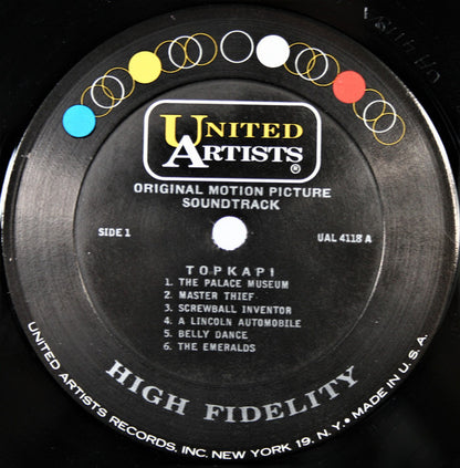 Manos Hadjidakis : Topkapi (Original Motion Picture Sound Track) (LP, Album, Mono)