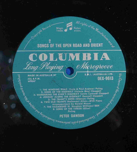 Peter Dawson : Songs Of The Open Road And Songs Of The Orient (LP, Album, Comp, Mono)