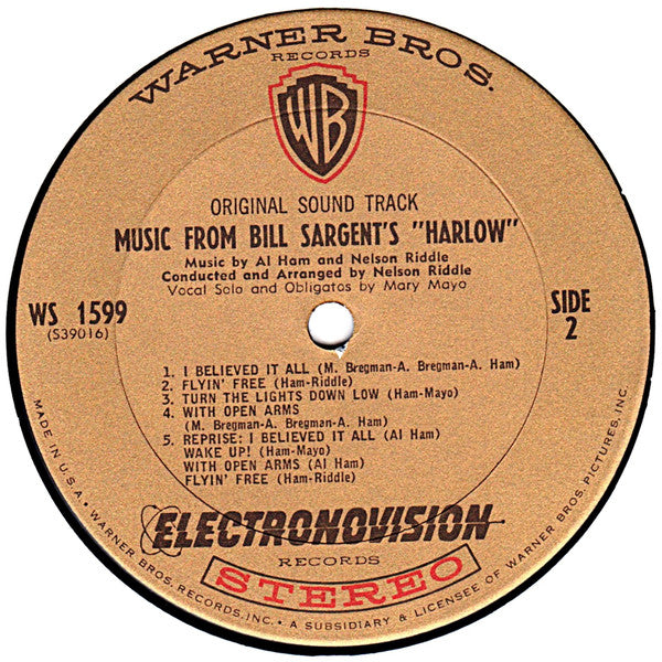 Al Ham, Nelson Riddle : Harlow (Original Sound Track) (LP, Album)