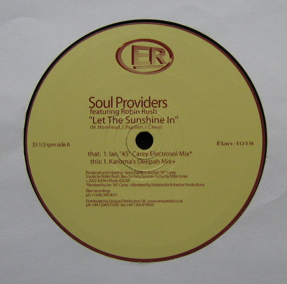 Soul Providers Feat. Robin Rush : Let The Sunshine In (2x12")