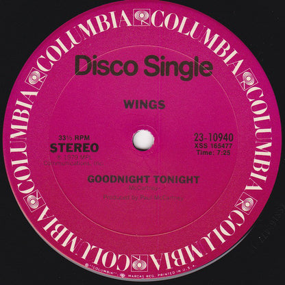 Wings (2) : Goodnight Tonight (12", Pit)