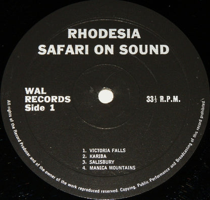Sam Sklair : Rhodesia Safari On Sound (LP, Album, Mono)