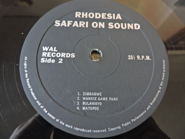 Sam Sklair : Rhodesia Safari On Sound (LP, Album, Mono)
