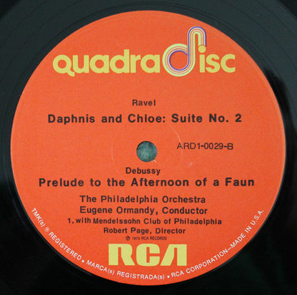 Claude Debussy / Maurice Ravel : La Mer / Prelude To The Afternoon Of A Faun · Daphnis And Chloe: Suite No. 2 (LP, Album, Quad, CD4)