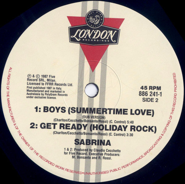 Sabrina : Boys (Summertime Love) (12", Single)