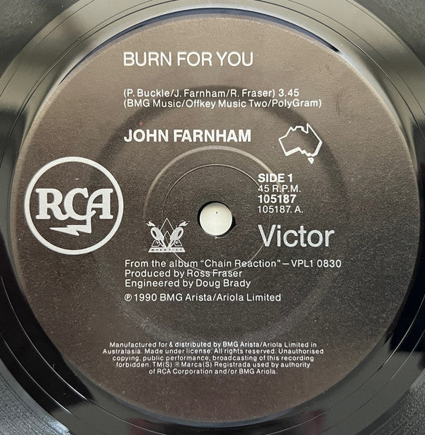 John Farnham : Burn For You (7", Single)