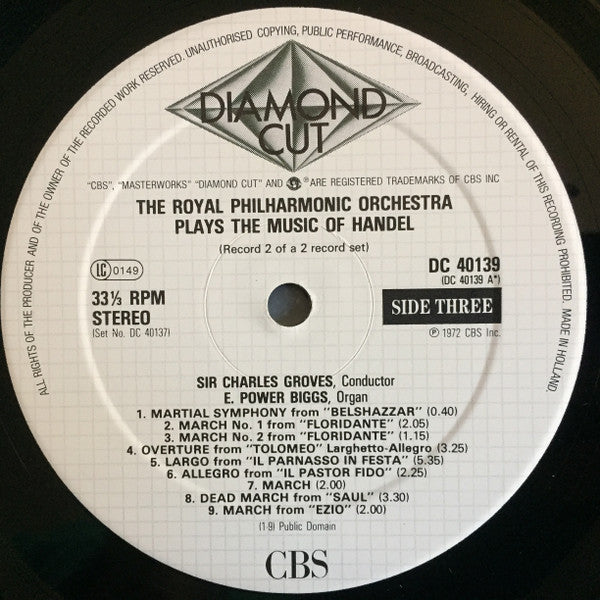 Sir Charles Groves / Royal Philharmonic Orchestra : The Music Of Handel (2xLP)