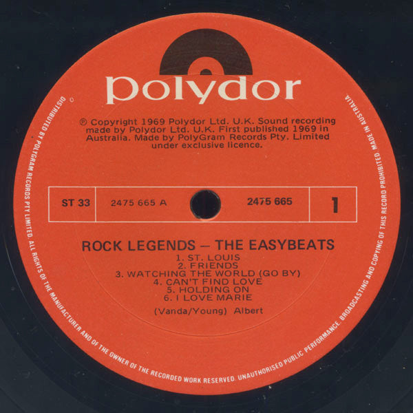 Easybeats* : Rock Legends (LP, Album, RE)