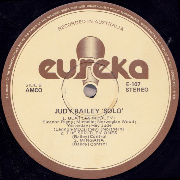 Judy Bailey : Solo (LP, Album)