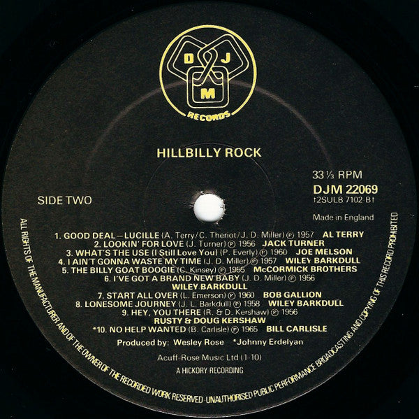 Various : Hillbilly Rock (20 Rare Tracks From The Hickory Vaults) (LP, Comp)