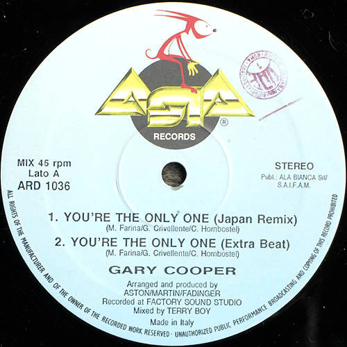 Gary Cooper : You're The Only One (12")