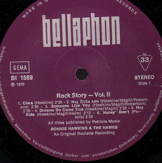Ronnie Hawkins And The Hawks (2) : Rock Story - Vol. 2 (LP, Album, RE)