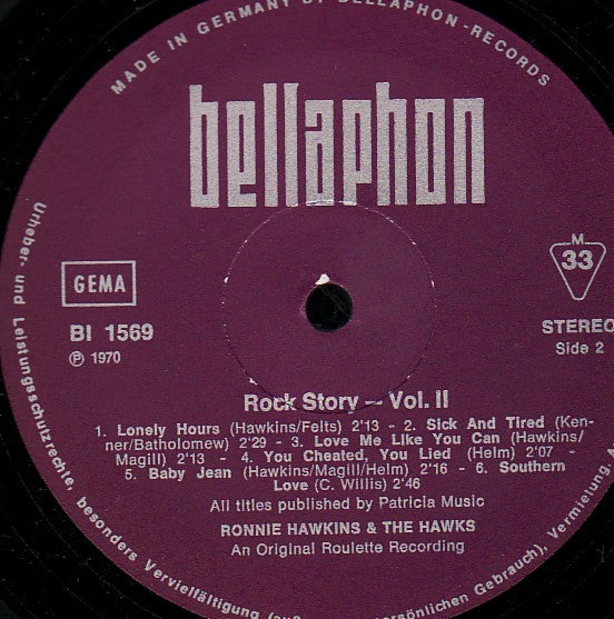Ronnie Hawkins And The Hawks (2) : Rock Story - Vol. 2 (LP, Album, RE)