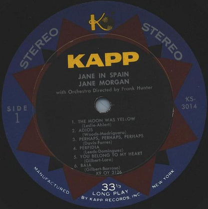 Jane Morgan With Orchestra Conducted By Frank Hunter (2) : Jane In Spain (LP, Album)