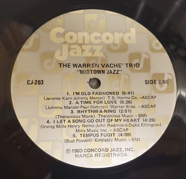 The Warren Vaché Trio With John Bunch And Phil Flanigan : Midtown Jazz (LP, Album)