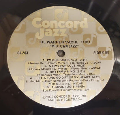 The Warren Vaché Trio With John Bunch And Phil Flanigan : Midtown Jazz (LP, Album)