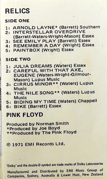 Pink Floyd : Relics (Cass, Comp)