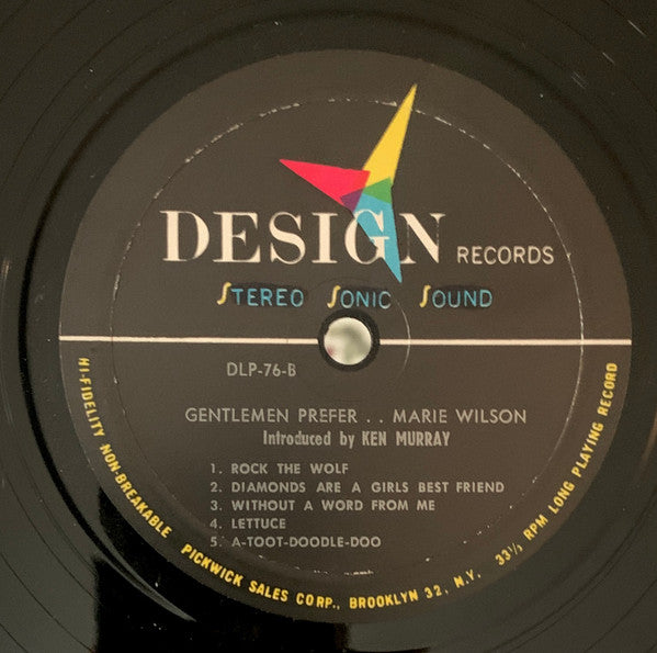 Marie Wilson (5) : Gentlemen Prefer Marie Wilson (LP, Album, Mono)