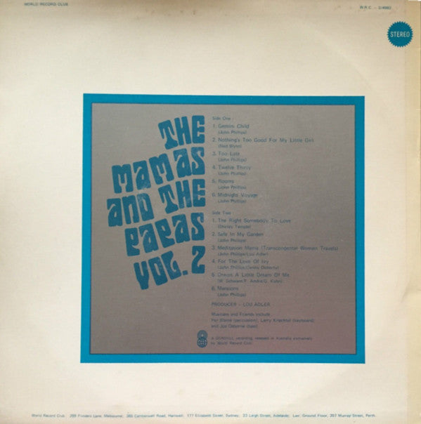 The Mamas & The Papas : The Mamas & The Papas Vol. 2 (LP, Album, Club, RE)