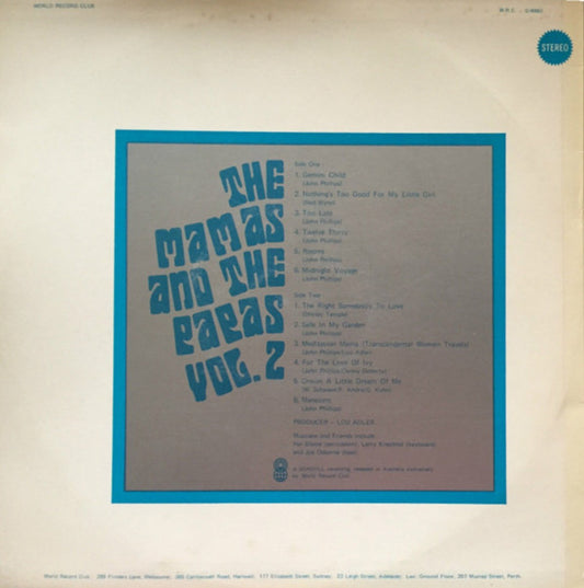 The Mamas & The Papas : The Mamas & The Papas Vol. 2 (LP, Album, Club, RE)