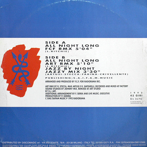 Radiorama Feat MC Ya : All Night Long (12")