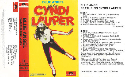 Blue Angel (3) : Blue Angel Featuring Cyndi Lauper (Cass, Album)