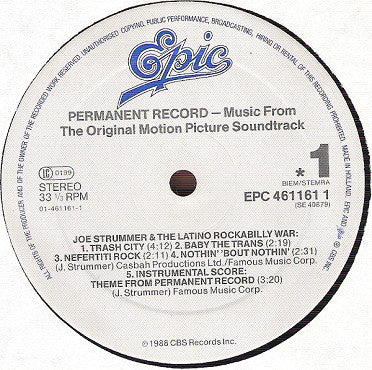 Various : Permanent Record (Music From The Original Motion Picture Soundtrack) (LP)