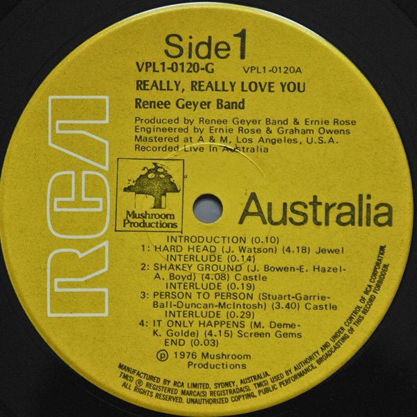 Renee Geyer Band : Really Really Love You (LP, Album, Gat)