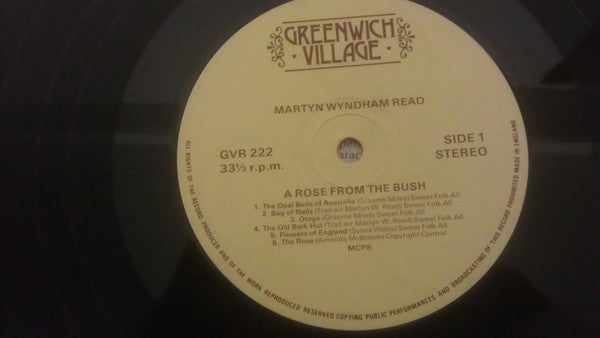 Martyn Wyndham-Read With Martin Carthy, John Kirkpatrick, Phil Beer : A Rose From The Bush (LP, Album)