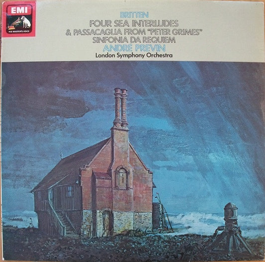 Benjamin Britten - London Symphony Orchestra, André Previn : Four Sea Interludes & Passacaglia From "Peter Grimes" / Sinfonia Da Requiem (LP, Quad)