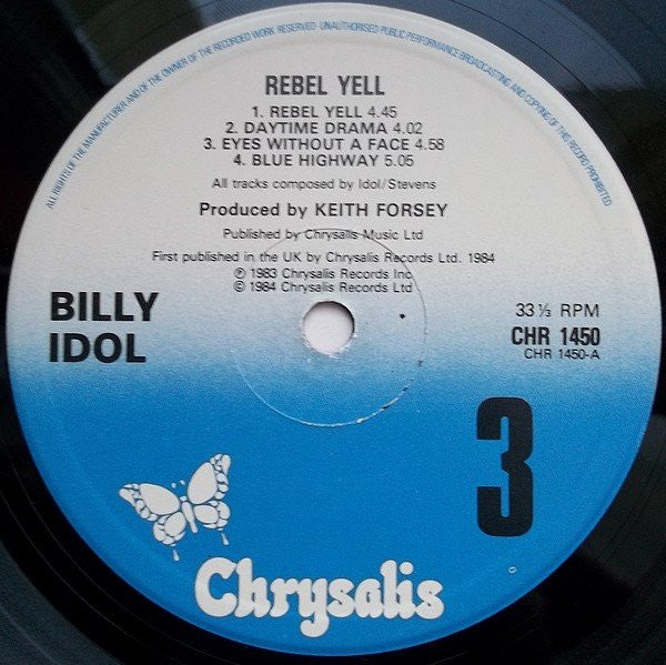 Billy Idol : Rebel Yell (LP, Album)