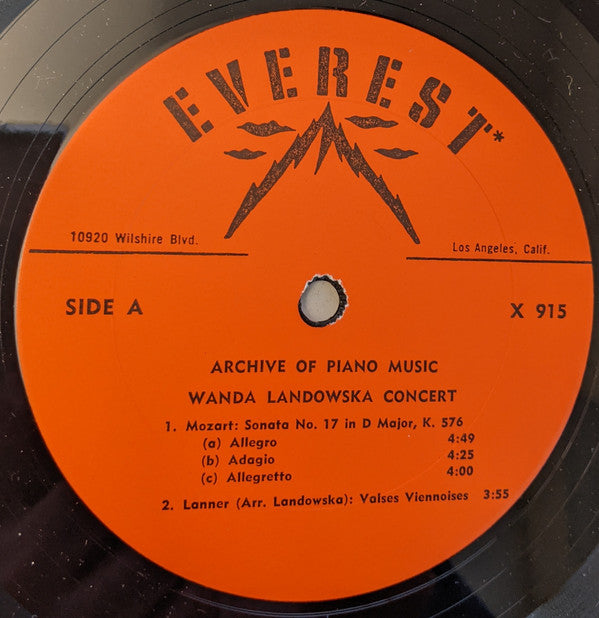 Wanda Landowska : Wanda Landowska Concert (LP, Album)