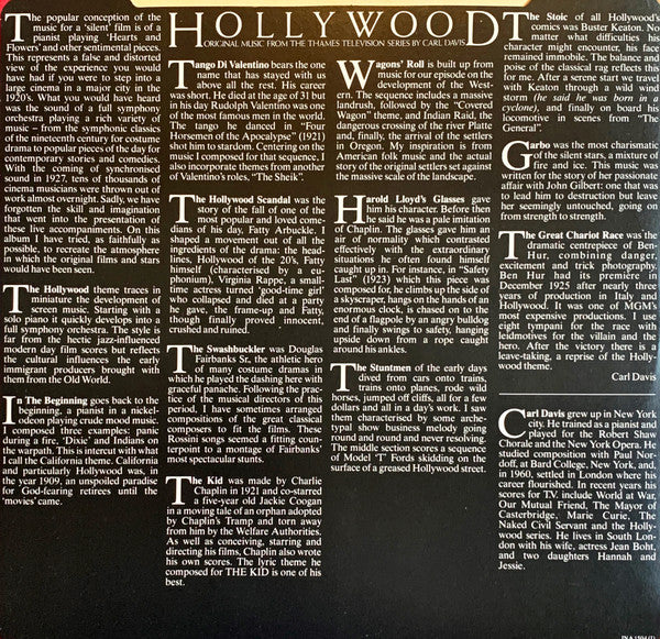 Carl Davis (5) : Hollywood (Original Music From The Thames Television Series By Carl Davis) (LP, Gat)