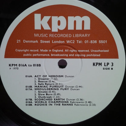 Various : KPM 013A-018B (LP, Mono, Lib)