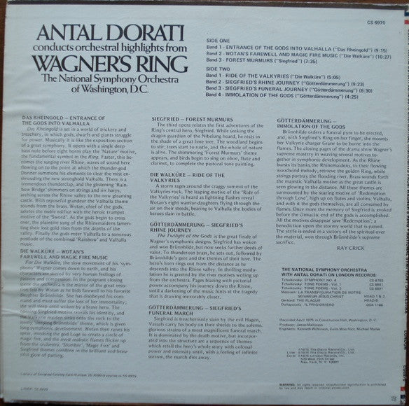 Richard Wagner / Antal Dorati  Conducting  National Symphony Orchestra Of Washington, D.C.* : Antal Dorati Conducts Orchestral Highlights From Wagner's Ring (LP)