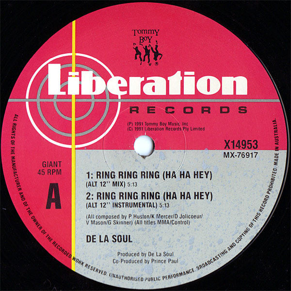 De La Soul : Ring Ring Ring (Ha Ha Hey) (12", Maxi)