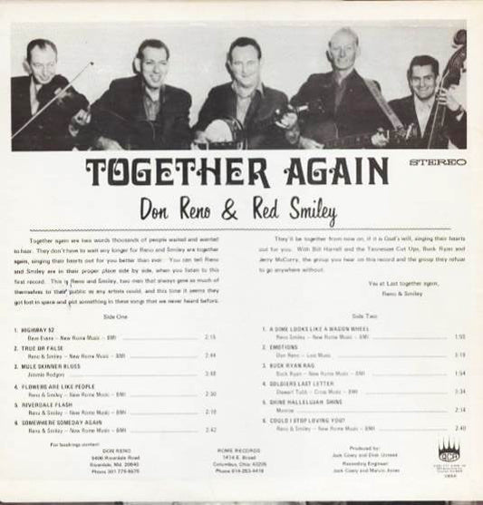 Don Reno & Red Smiley* : Together Again (LP, Album)