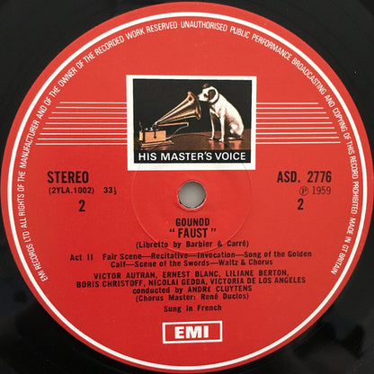 Charles Gounod - Victoria De Los Angeles, Nicolai Gedda, Boris Christoff, Orchestre National De L'Opéra De Paris & Choeur National De L'Opéra De Paris, André Cluytens : Faust (4xLP, Album, RE + Box)