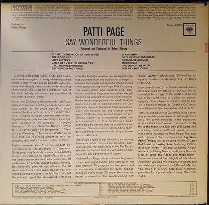 Patti Page : Say Wonderful Things (LP, Album)