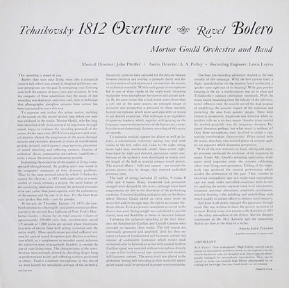 Morton Gould And His Orchestra And Morton Gould And His Symphonic Band, Pyotr Ilyich Tchaikovsky / Maurice Ravel : 1812 Overture - Stereo Spectacular / Bolero (LP)