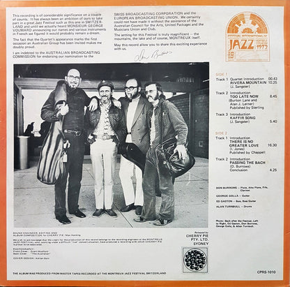 The Don Burrows Quartet : Live! At Montreux (LP, Album, Box)