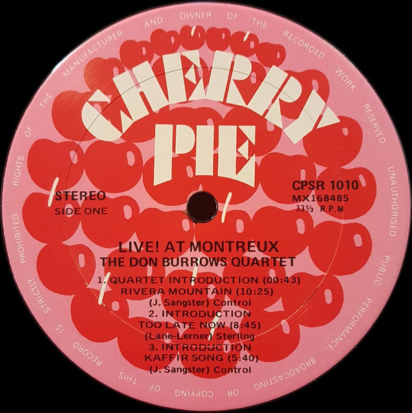 The Don Burrows Quartet : Live! At Montreux (LP, Album, Box)