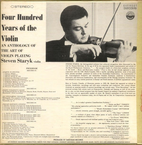 Steven Staryk : 400 Years Of The Violin (6xLP, RP + Box)