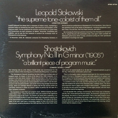 Dmitri Shostakovich : Leopold Stokowski Conducting The Houston Symphony Orchestra : Symphony No.11 (1905) (2xLP, RE)