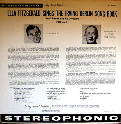 Ella Fitzgerald : Ella Fitzgerald Sings The Irving Berlin Song Book, Volume 1 (LP)